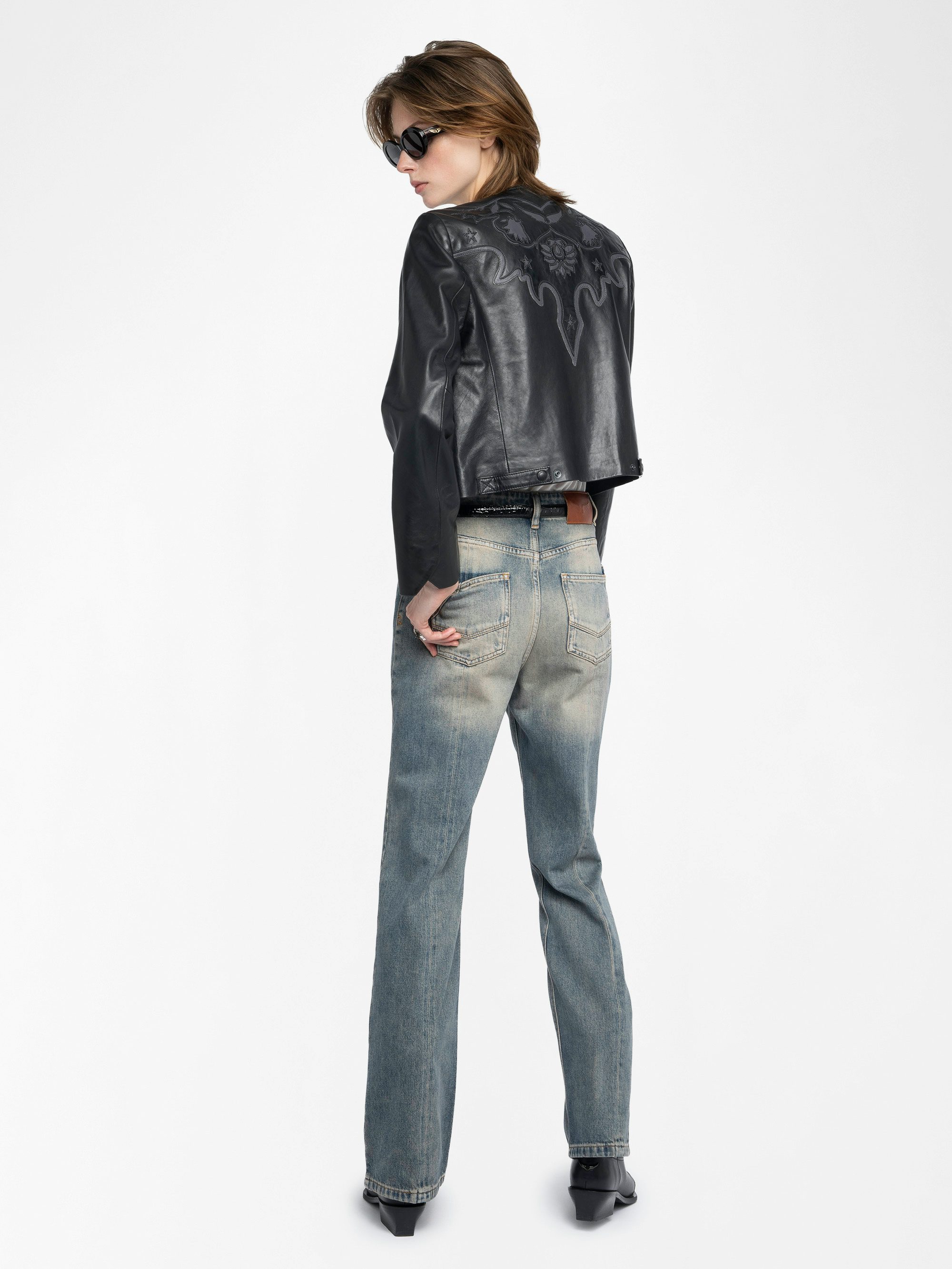 Evy Jeans - Wide-leg trousers with multiple pockets in denim.